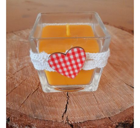 Sviečka v sklenom poháriku - kocka