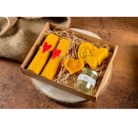 Darčeková krabička plná vône včelieho vosku  21x15 cm