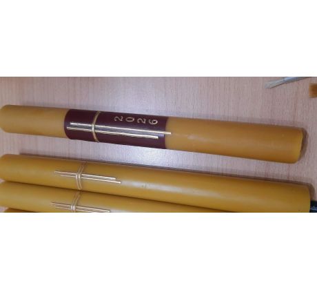 Hromničná sviečka liata s bordovým podkladom